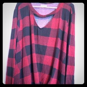 Buffalo Plaid Blouse Maurice’s Plus Size 4 24/26